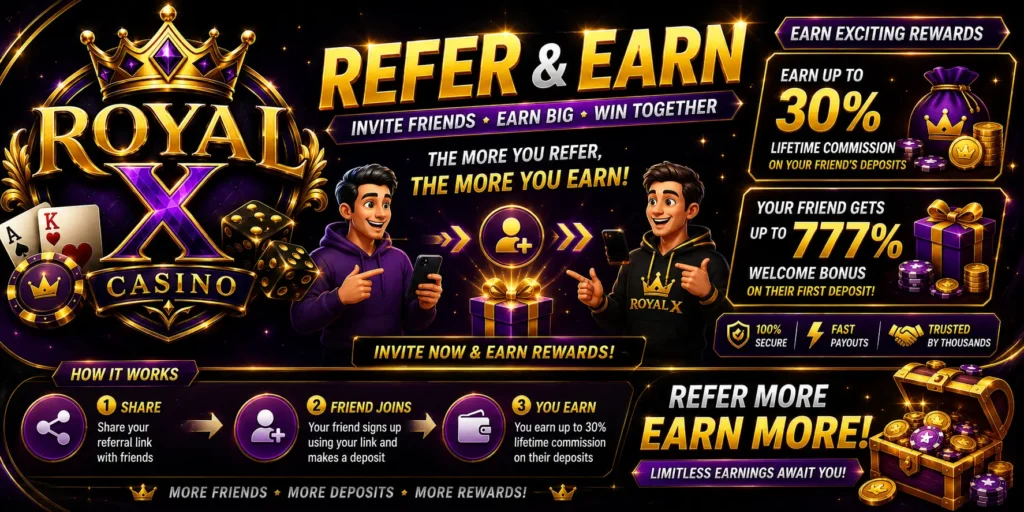 royal x casino refer and earn